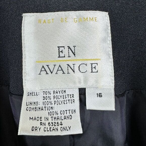 NEW En Advance Grey Black Lined 2 Pocket Blazer Jacket Women's 16 Haut de Gamme - Picture 2 of 10